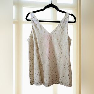 Lilly Pulitzer Florin Reversible Tank Top in a Coconut Gold Clip Dot pattern NWT